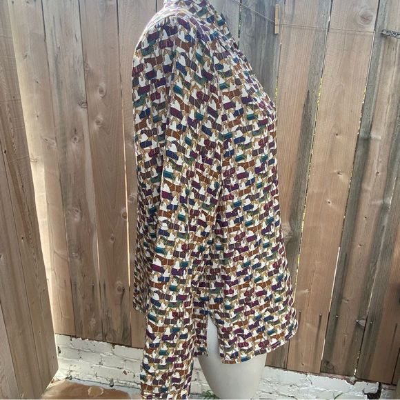 Vintage horse print 100% button down shirt size EU 36 size 6 US - Picture 5 of 11